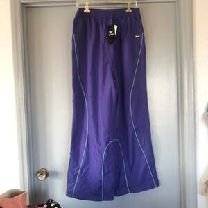 NWT Reebok Women's Purple XL Lined Woven Jogging Pants Pullon Elastic Waist